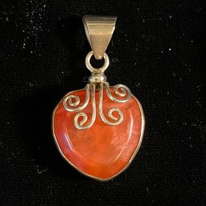 Peach Quartz Heart in .925 Setting